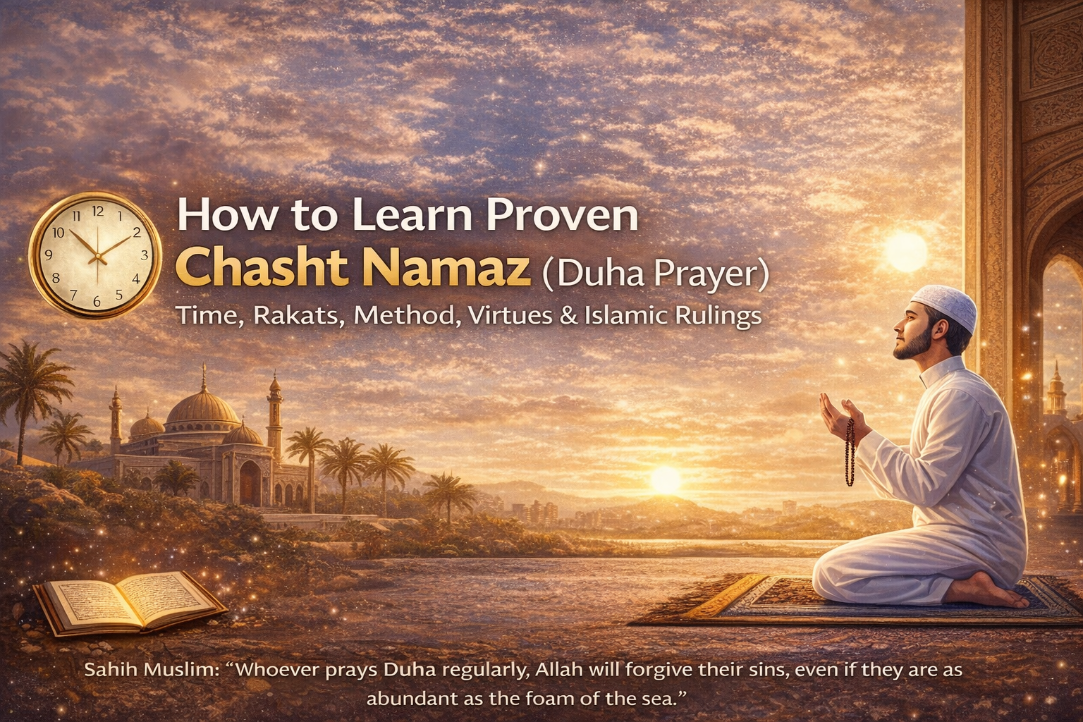 How To Learn Proven Chasht Namaz (Duha Prayer): Time, Rakats, Method, Virtues & Islamic Rulings