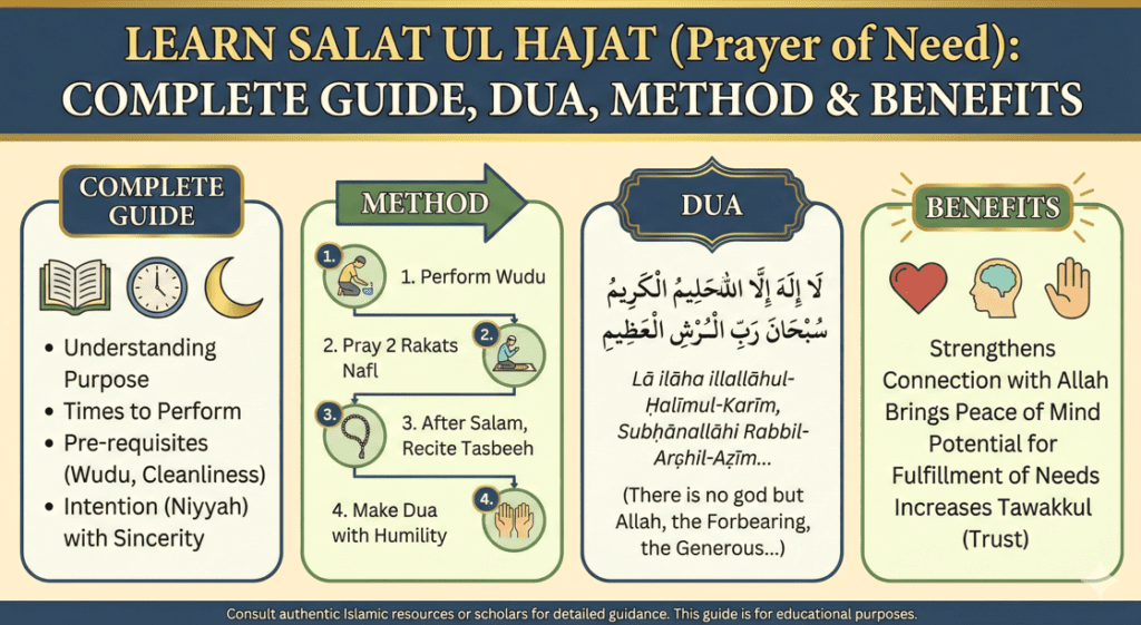 Learn Salat ul Hajat (Prayer of Need): Complete Guide, Dua, Method & Benefits