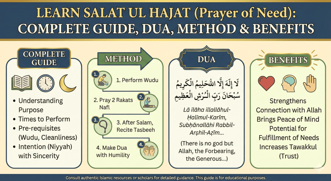 Learn Salat ul Hajat (Prayer of Need): Complete Guide, Dua, Method & Benefits