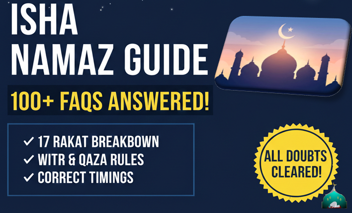 Isha Namaz Faqs 100 (Q & A): Rakat, Timings, Witr & How to Pray