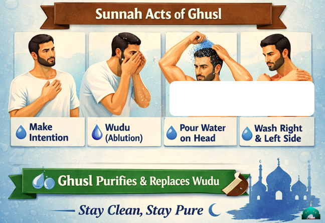 image-Ghusl Method (Step-by-Step Sunnah Way)