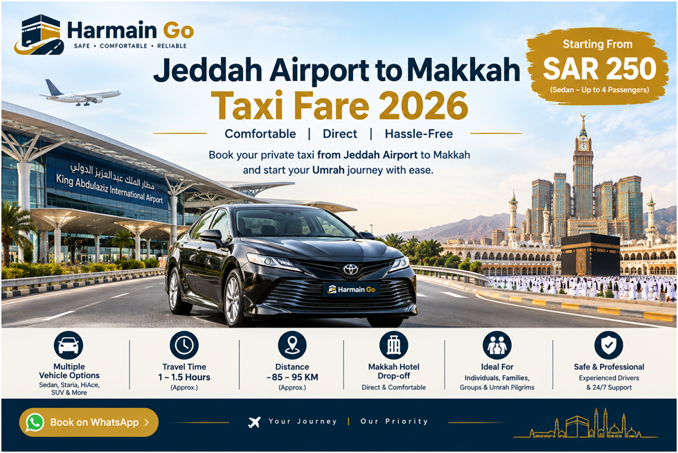 Jeddah Airport to Makkah Taxi Fare 2026: Complete Guide for Umrah Pilgrims